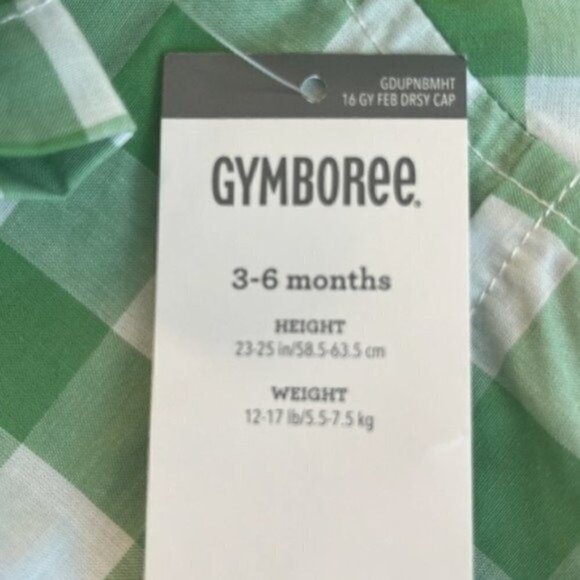 DRESSED Up By Gymboree plaid green & white romper size 3-6 months - Picture 7 of 7